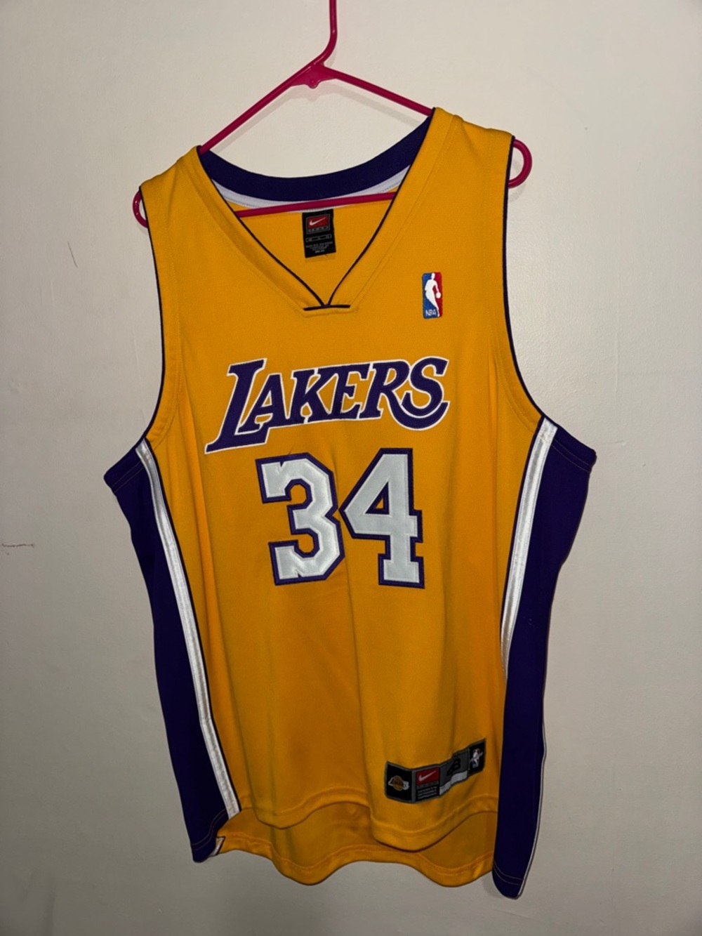 Nike | Lakers Gold | Shaq (mounted memories) signed #34 Basketball Jersey